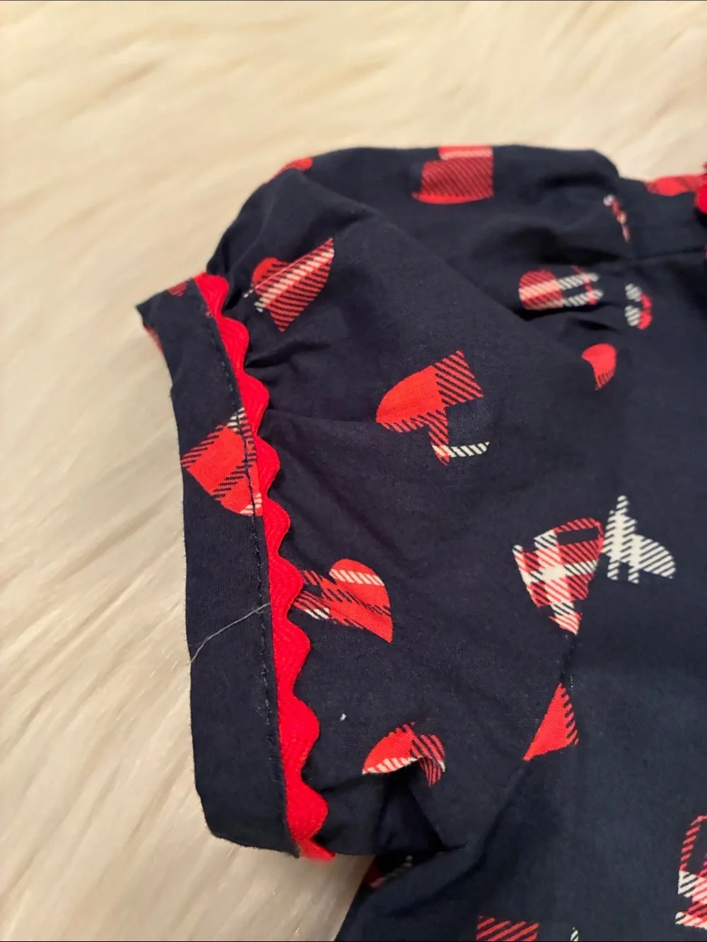 Rachel Riley Girls Navy Dress with Heart Print